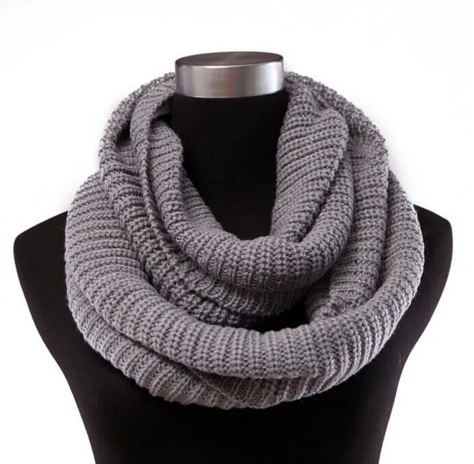 Women's Winter Warm Infinity 2 Circle/Loop Cable Knit Cowl Neck Long Scarf Shawl