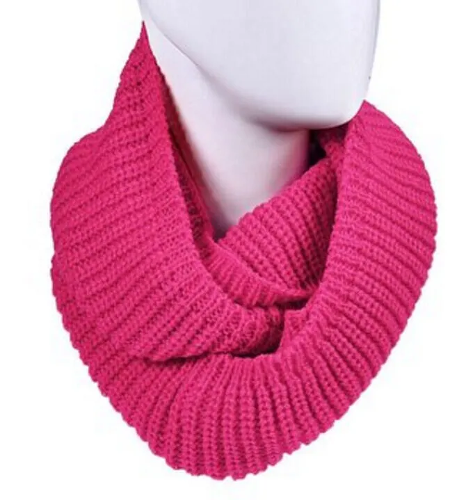 Women's Winter Warm Infinity 2 Circle/Loop Cable Knit Cowl Neck Long Scarf Shawl