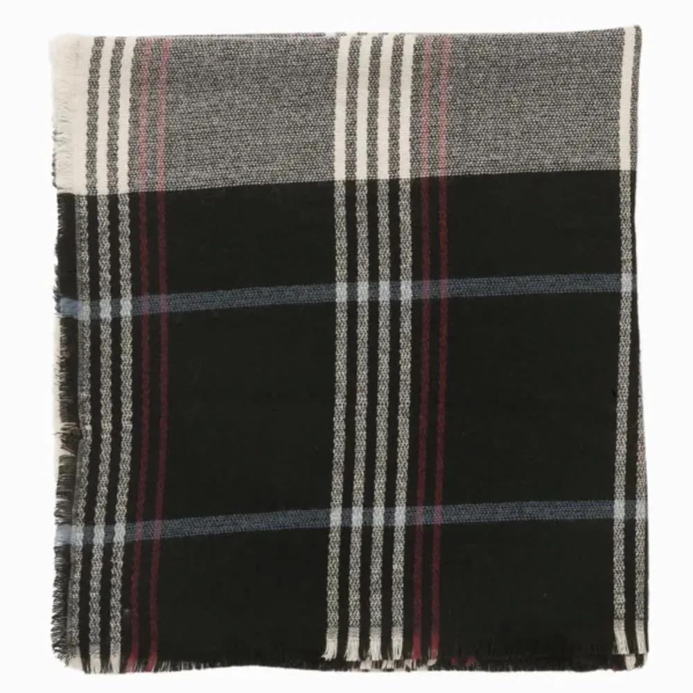 Wool Plaid Infinity Scarf