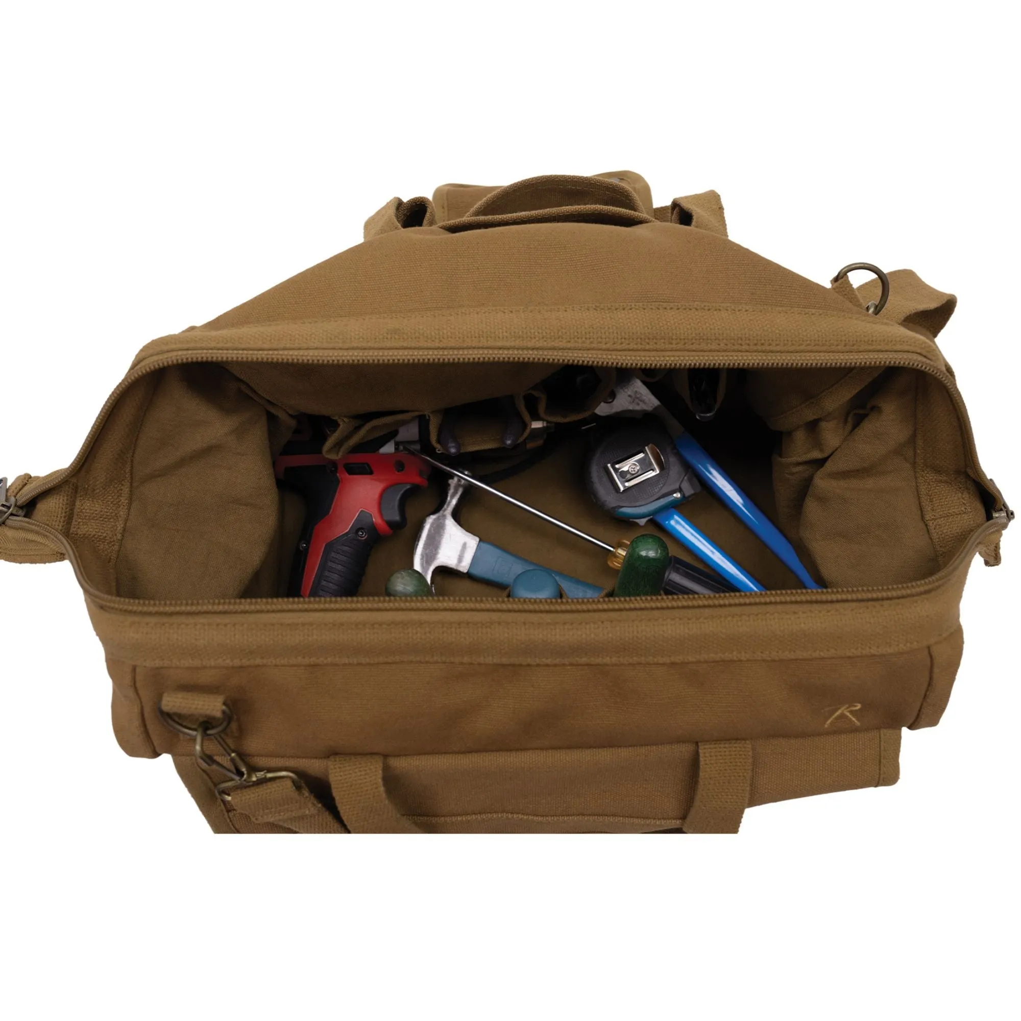 Work Brown Renovator Tool Bag – 26 Tool Pocket Organizer – Heavy-Duty Canvas